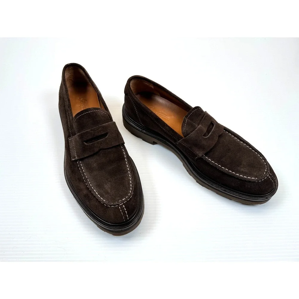 GOOD MAN BRAND Lexington Penny Loafer Mens 8 EUC Leather Suede‎ Slip on Brown